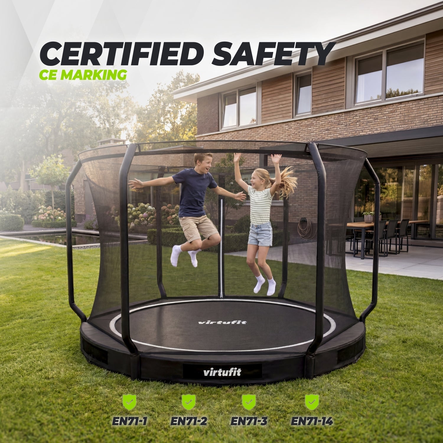 VirtuFit Inground Trampoline 305 cm - Inclusief Veiligheidsnet