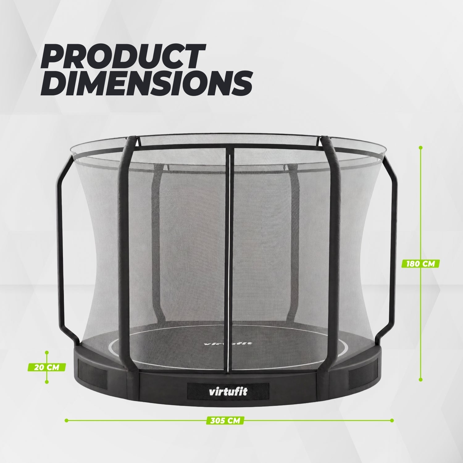VirtuFit Inground Trampoline 305 cm - Inclusief Veiligheidsnet