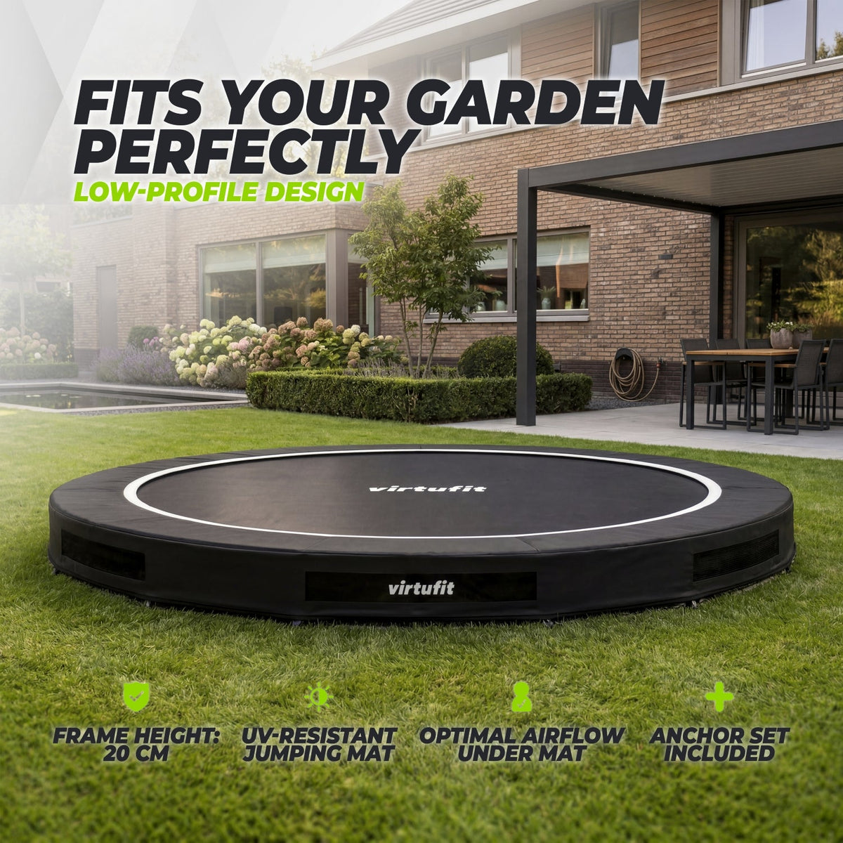 VirtuFit Inground Trampoline 305 cm - Zonder Veiligheidsnet - Tweedekans