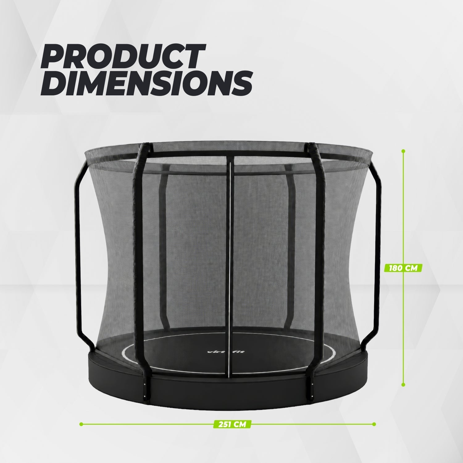 VirtuFit Groundlevel Trampoline 251 cm Inclusief Veiligheidsnet - Tweedekans