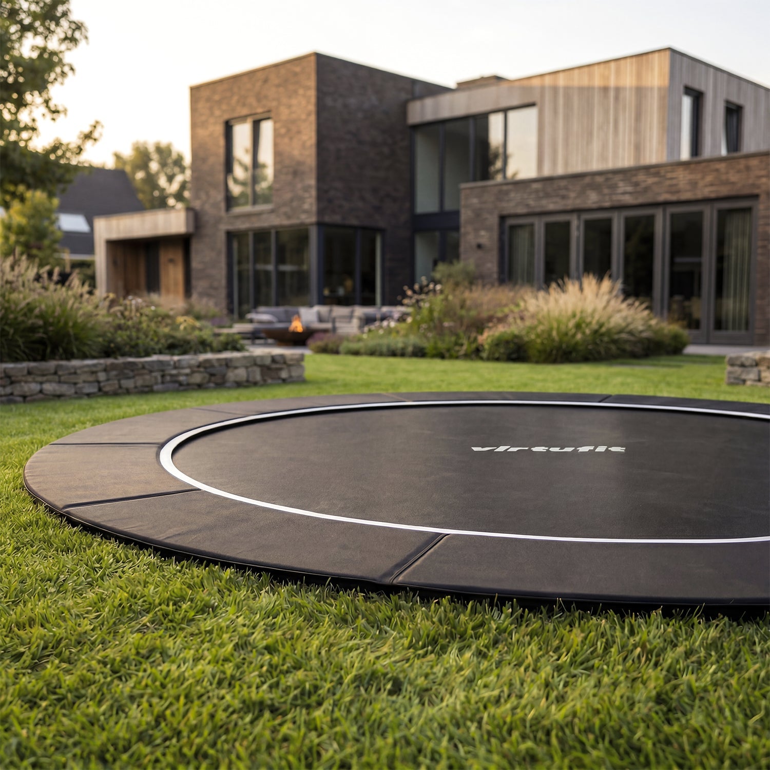 VirtuFit Groundlevel Trampoline 305 cm - Beschermrand