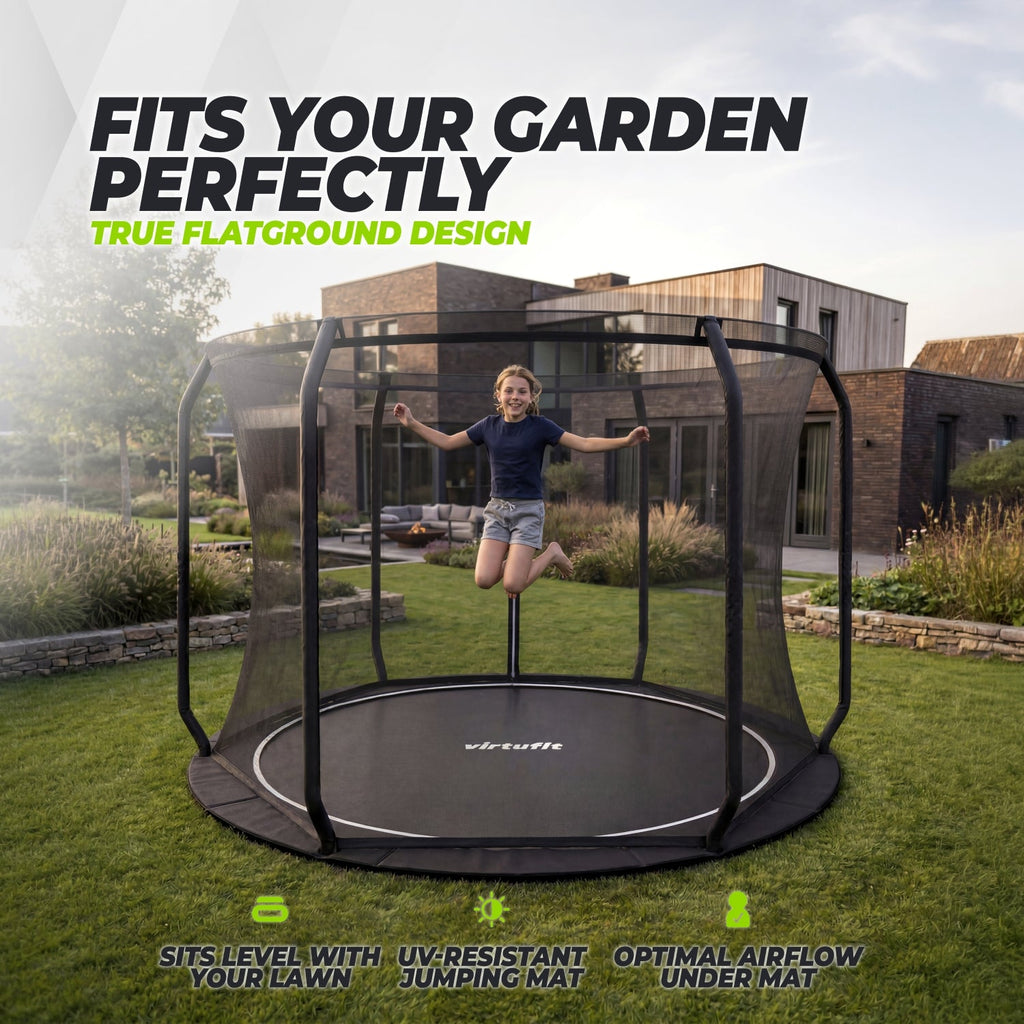 VirtuFit Flatground Trampoline 305 cm Inclusief Veiligheidsnet