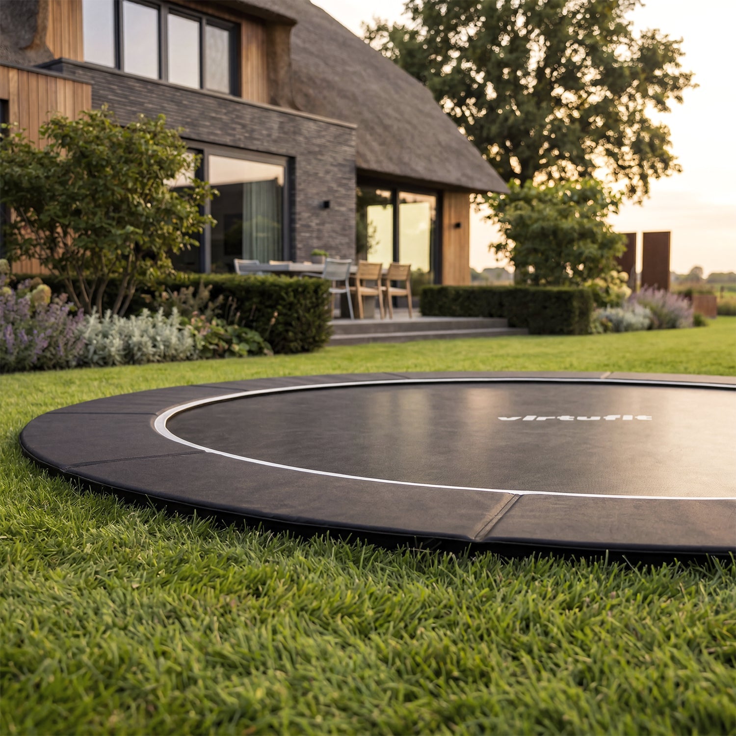 VirtuFit Groundlevel Trampoline 366 cm - Beschermrand