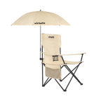 VirtuFit Opvouwbare Camping Stoel - Inclusief Universele Stoelparasol - Beige