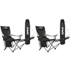 VirtuFit Campingstoel opvouwbaar met voetsteun - Strandstoel - Zwart - Set van 2