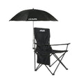 VirtuFit Opvouwbare Camping Stoel - Inclusief Universele Stoelparasol - Zwart