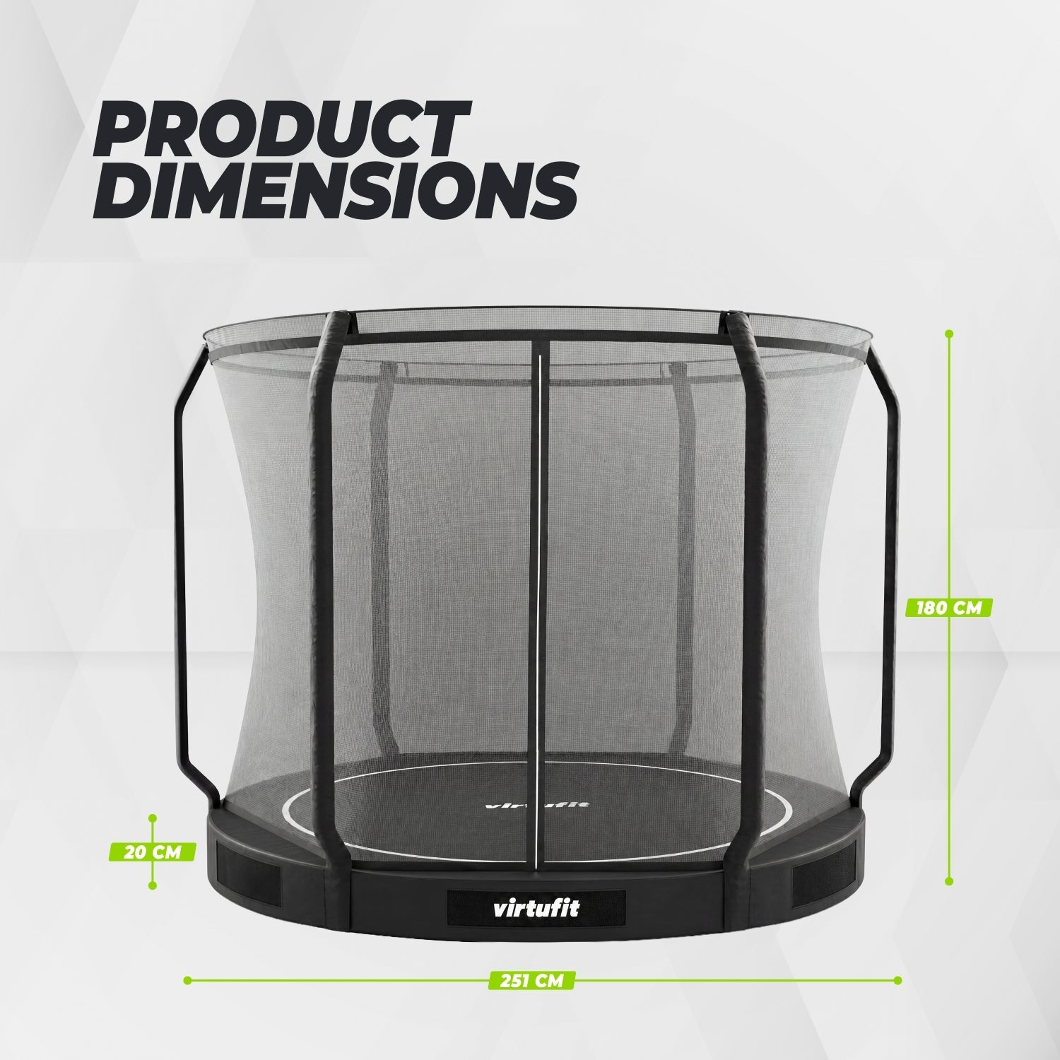 VirtuFit Inground Trampoline 251 cm Inclusief Veiligheidsnet - Tweedekans