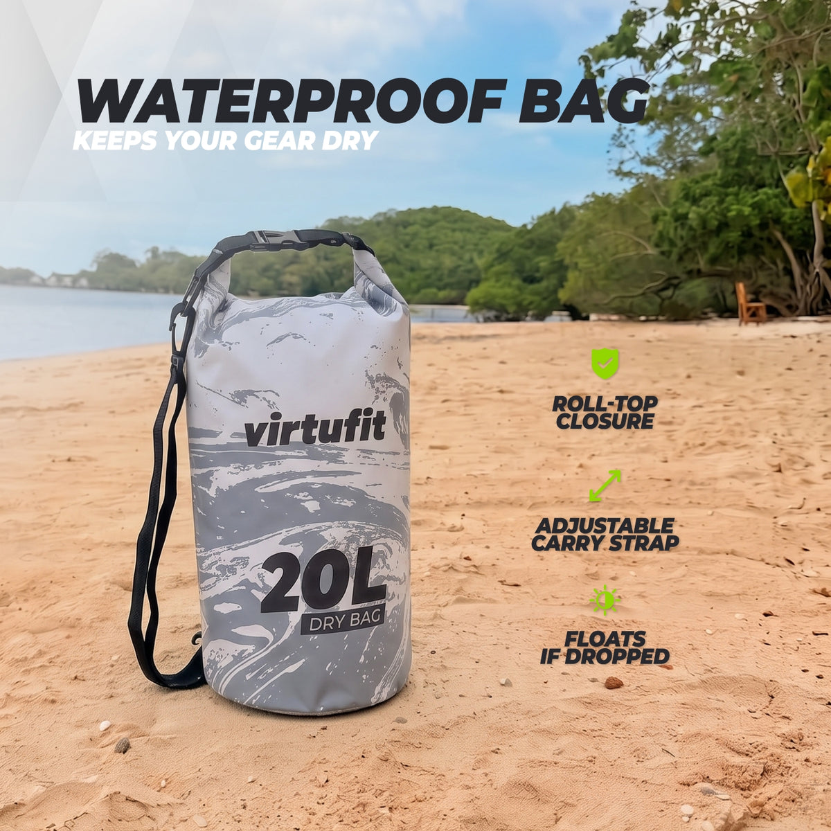 VirtuFit Dry Bag 20L - Wasserdichte Tasche