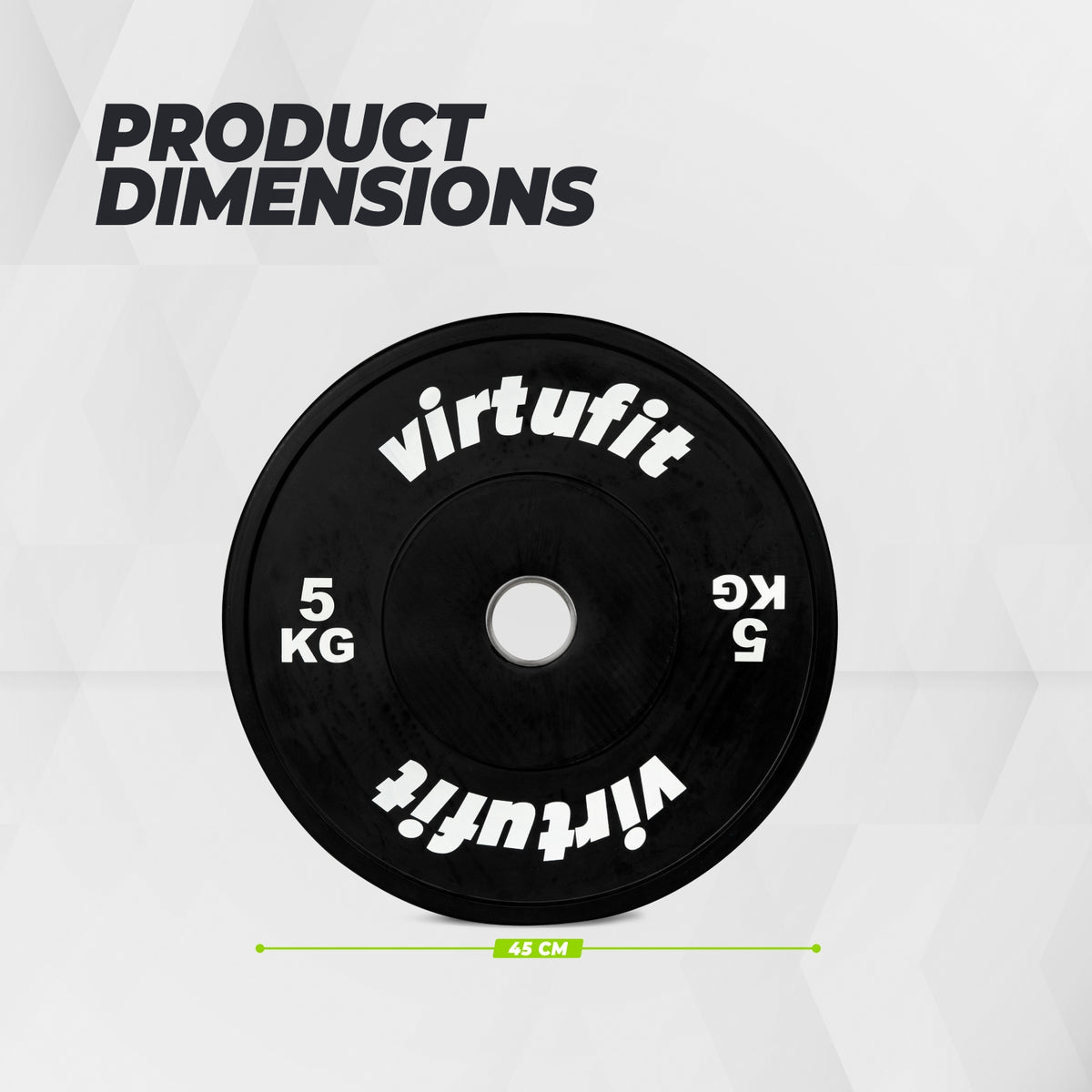 VirtuFit Bumper Plate - Olympische Hantelscheibe aus Gummi - 50 mm - 5 kg