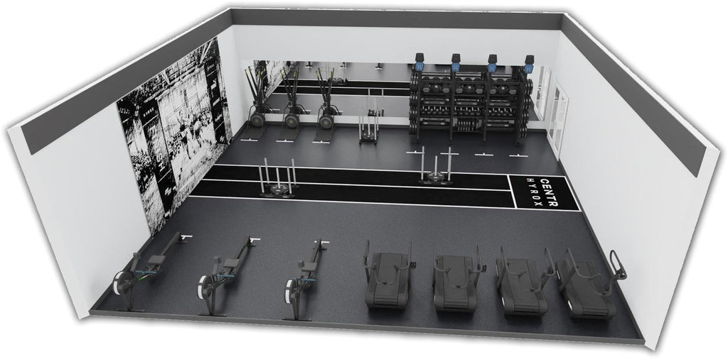 Centr x HYROX Perform Turf - 2 banen met eind zones - met logo