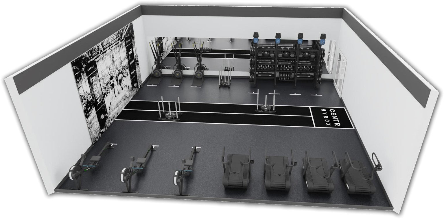 Centr x HYROX Perform Turf - 2 banen met eind zones - met logo