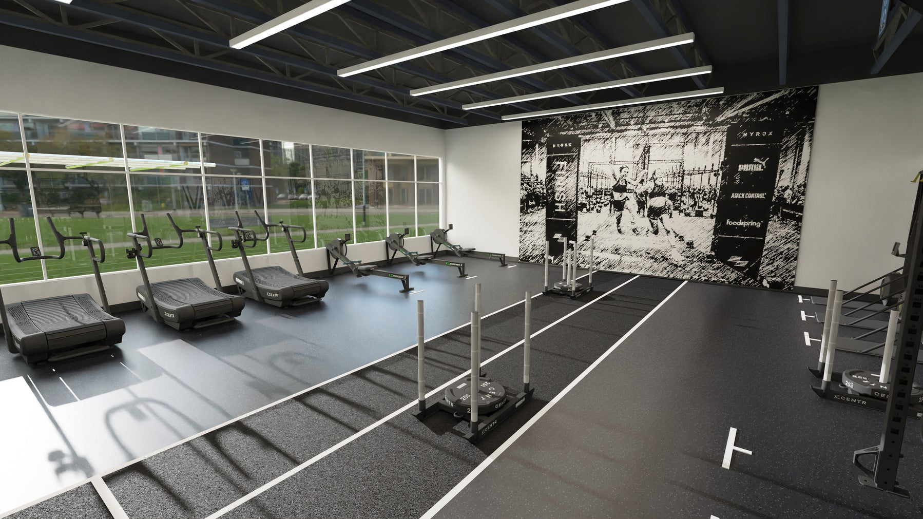 Centr x HYROX Perform Turf - 2 banen met eind zones - zonder logo