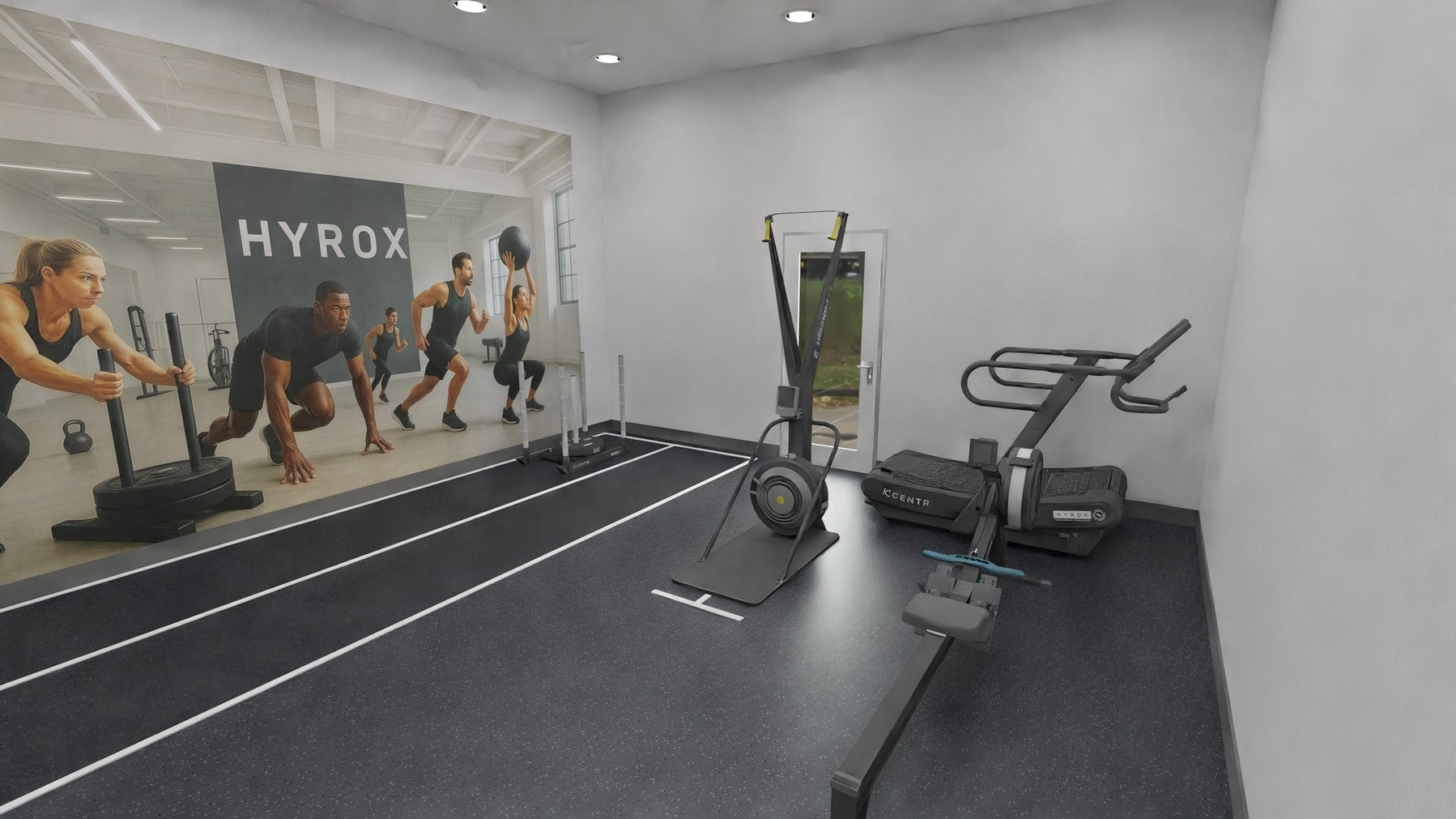 Centr x HYROX Perform Turf - 2 banen met eind zones - zonder logo