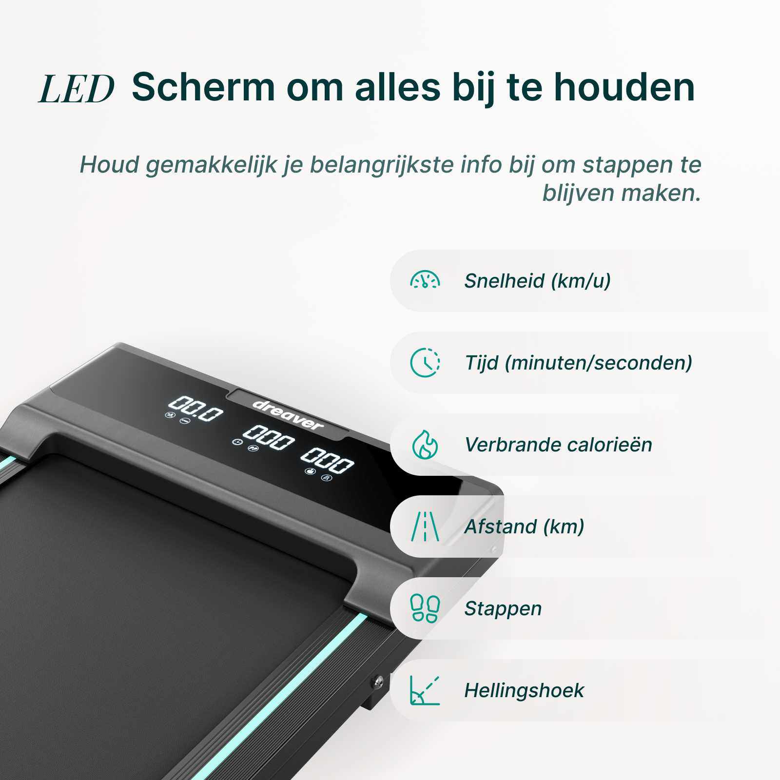 Dreaver Elevate One Walkingpad - met Stappenteller