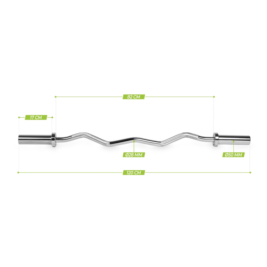 VirtuFit Olympische EZ Curl Bar - Langhantel - 120 cm