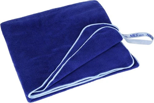 NILS Aqua Microvezel Badstof Handdoek - Donkerblauw - 160 x 80 cm