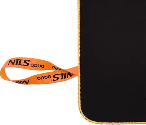 NILS Aqua Microvezel Handdoek - Zwart/Oranje - 180 x 100 cm