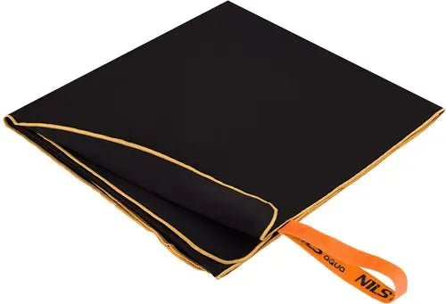 NILS Aqua Microvezel Handdoek - Zwart/Oranje - 180 x 100 cm