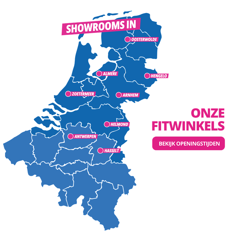 Onze fitwinkels in Nederland en België